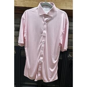 Men's Pink Checkered Casual Button Down Shirt